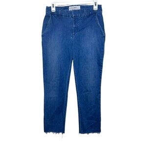 Frank & Eileen Crop Pants Women's Size 6 Blue Wicklow Italian Chino
